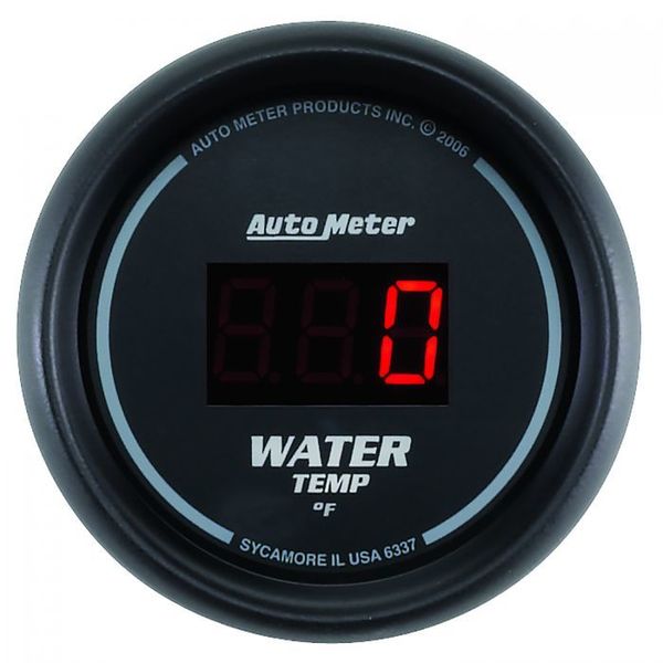 Auto Meter 2-1/16IN WATER TEMP, 0- 340F, DIGITAL, BLACK 6337